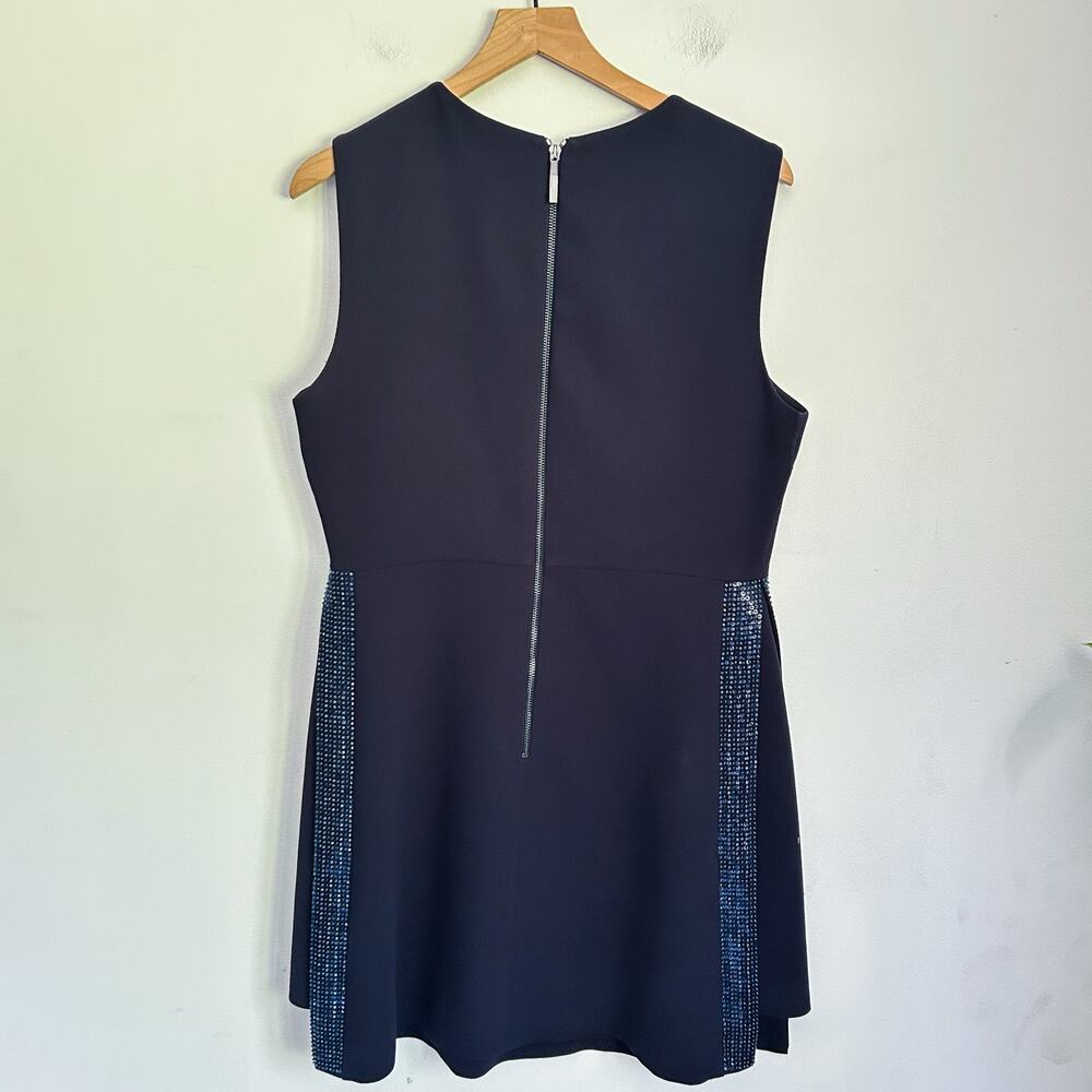 Ted Baker Beaded Sleeveless Dress Size 4 Navy - Picture 4 of 6